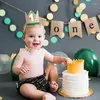 Party Decoration 1st Jungle Theme Crown Leaf Safari Happy One Birthday Decor Kids Forest Banner Baby 1 Year Old Decorative