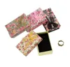 Box mit Blumenmuster für Halskette, Ohrringe, Ringe, 5 x 8 cm, Schmuckschatulle aus Papier, Schmuck-Geschenkbox, mehrfarbig, Schmuck-Organizer GA58 12 LL