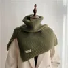 スカーフソリッドニット女性冬リングスカーフデザインファッションソフト暖かいネッカチフ韓国スタイルウール糸コラースカーフマフラー231117