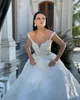 Mermaid Spaghetti Straps Wedding Dresses Luxurious V Necked Bridal Gowns Custom Made Sequined Dress Vestido De Novia estido