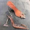 Scarpe eleganti 34-45 Scarpe in cristallo trasparente in PVC 2023 Estate Nuove scarpe a punta con tacco dispari Scarpe a spillo da donna Decorazione solare Scarpe da fata selvatica T231117