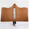 Blankets Baseball Football Soccer Softball Hooded 3D Printed Sport Sherpa Blanket Kids Adts Winter Plush Cape Towel Gga1848 Drop Del Dh6Pj