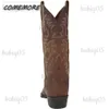 Buty Mężczyźni w połowie koryto Buty ręcznie robione w stylu retro western cowboy bots wolne trampki jesienne nowe buty do jazdy zapatos casuales hombres t231117