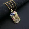 Colares pendentes Punk Men's American Flag águia Cadeia de aço inoxidável Corrente de soldado militar colar de jóias de hip hop masculino