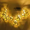 Светодиодные струны Diwali Light Led Aum om Swastika Lakshmi Ganesha Столь световой фестиваль индийского фестиваля Deepavali Festival Festival Golden Iron Lamp P230414