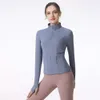 Lu Lu Cappotto con cappuccio Giacche Felpa con cappuccio Align Lemon Yoga Outfit Maglietta da donna con giacca sportiva da donna Cappotto con cerniera completa Fori per i pollici Slim Manica lunga Crop Top Camicie da palestra Fitness