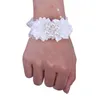 Decoratieve bloemen bruid bruidsmeisje pols corsage elastische armband strass pearl diy zusters groep bruiloftsvoorraden sw049