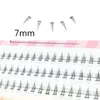 Faux cils doux Manga Eye Makup outil fait à la main 7mm naturel thaïlandais inférieur cils tiges transparentes Segment Cluster