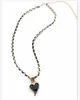 Girocolli di design Collane girocollo per donna Gioielli di lusso Pelle Cuore nero Corda di rame Accessori per collana in oro Donna per feste con diamanti