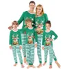 Tenues assorties pour la famille Pyjamas de Noël Ensemble familial assorti Pyjamas de Noël à manches longues Rayé Cerf vert Imprimé Maman Fille Enfants Couples Tenue 231117