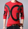 Oversized Men's Sweater Luxury New red black striped Sweaters Casual Branded Harajuku Pullover Plus Size Streetwear Blouses