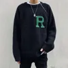 Pulls de créateurs Pull à capuche pour hommes Raf Simons Serviette Brodée Flocage Demi-Zip Pull Os High Street r Label Laine Tricot