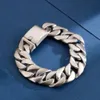 Manschette Fongten Silber Farbe Matte Stahl Armband für Männer Breite Kubanische Link Kette Punk Hip Hop Armbänder Armreifen Mode Schmuck männer Geschenk 231116