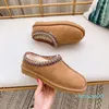 Knöchel-Winterstiefel, Designer-Pelz-Schneestiefel, Tasman-Slipper, flacher Absatz, flauschig