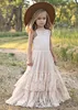 Meisjesjurken Princess Girls Lace Cotton Lange jurken Baby Kinderen Bloemmeisje Bruiloft Verjaardagsfeest Vestidos Kinderkleding voor 3-15 jaar 230417