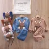 Pajamas Children Toddler Set Cartoon Rabbit Pajamas Baby Boy Girl Flannel Warm Sleepwear TopPants 2pcs Autumn Winter Casual Clothes 231117