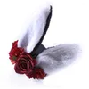 女性のためのベレー帽の帽子耳ゴシック様式のフェドーラヘアクリップ魅力的な花ヴィンテージアクセサリーアニメコスプレ