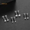 Stud 1pcs G23 Titanyum Labret Dudak Piercing Stud 16g Clear Cz Dişsiz Pusm Pin Saplamalar Sarmal Kıkırdak Tragus Burun Küpe