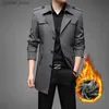 Men's Trench Coats New autumn and winter cashmere and thick trench coat young men leisure handsome high-end British wind coat Han jacket Q231118
