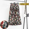 Röcke Frauen Sommer Boho Chiffon Langer Rock Eleganter Blumendruck Faltenröcke Elastische Hohe Taille Lässiger Midirock Damen Kleidung 230417