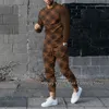 MEN MAWN TRACHSUITS PLAID 3D PRINT STING SHALE SPORTWAER JOGGER OUTFIT SUIT MAWN ALGES