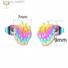 Stud Cute Fruit Earrings For Girl Women Beautiful Pineapple Strawberry Apply Cherry Cactus Ear Studs Stainless Steel Piercing JewelryL231117