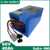 Batterie Li-ion 60V, 40ah, 150a, avec chargeur, Lithium polymère, parfaite pour Tricycle, moto, vélo électrique, Scooter, 8000W