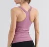 Yoga-outfits racerback-top met gewatteerde beha lu gymkleding dames mouwloos sporttraining fitness tankvest ondergoed