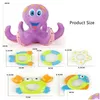 Bath Toys Baby Shower Water Fun Floating Ring Games Bathtubs Swimming Pools Education Octopus Childrens Gifts Drop Delivery Kids Mater DHWFF