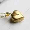 Pendant Necklaces Heart-like Four-leaf Clover Multilayer Po Box Frame Openable Locket Necklace Hand-made Jewelry Accessories