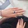 Flower Sapphire Zircon Finger Angh Finger White Gold Pieno Wedding Cand Rings for Women Bridal Promise Engagement Je 58