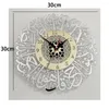 Horloges murales Acrylique Sourate Al Ikhlas Horloge Calligraphie Islamique Eid Décor Miroir Décoration