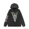 Designer Hoodie Mens Fonette Streetwear Streetwear Saint Michael V Tops Lone Crea congiuntamente vecchi graffiti danneggiati Big V sciolti