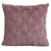 Kuddfodral Plaid Solid Cushion Cover Plush Päls 45x45cm mjuka geometriska täcker Vit dekorativ för soffa vardagsrumskudddekor