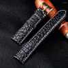 Watch Bands Handmade Crocodile Leather Watchband 18 19 20 21 22mm Soft Genuine Bracelet Suitable For Vintage Models