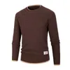 Sweat-shirt à capuche pour hommes, col rond, ample, couleur assortie, pull en tricot, décontracté, bas, chemise pour jeunes, nouvelle collection