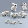 Objets décoratifs Figurines 2023 Hot Easter White Rabbit Figurine DIY Landscape Home Kawaii Room Decor Miniature Fairy Garden Décoration Accessoires Moderne Y23