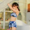 Women Swim Dress Swimsuit Sexy Two Piece Swimwear Set Bathing Suits Print Beach Wear Vintage Swimming Suit272O