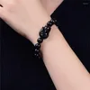 Strand Natural Stone Black Obsidian Pendant Beaded Bracelet 8-16mm Lucky Bracelets Single Lap Hand String Bangle Gift For Men Women