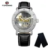 Wristwatches FORSINING Automatic Mechanical Men Wristwatch Military Sport Male Clock Top Transparent Skeleton Man Watch 9418E
