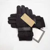 Gants Cadeau du bout des doigts pour hommes de luxe Mitaines à cinq doigts pour hommes en laine de mouton Nouvelle équitation imperméable et velours Gants pour hommes de moto d'exercice chaud Gants de créateur