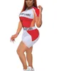 Damski projektant odzieży swobodny dres 2023 Summer Female Letter Block Block Printed krótkie szorty sportowe garnitur sportowy