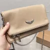 Zadig Voltaire Catene Borse Borsa da donna firmata ZV Borsa a tracolla da donna Borsa a tracolla vintage con rivetti Borsa a tracolla in vera pelle Catena a tracolla Bolso mujer6