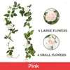 Fiori decorativi Confezione da 2 ghirlande floreali artificiali Vite di rose finte da appendere per centrotavola per matrimoni Baby Shower