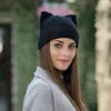 BeanieSkull Caps Leuke Kat Oor Muts Winter Warme Gebreide Muts Zachte Wol Gehaakte Skullies Mutsen Voor Vrouwen Meisje Kleine Duivel Cosplay Halloween Cap 231116