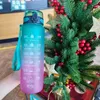 water bottle 1000ml Outdoor Fitness Sports Kettle Portable Rope Bounce Cover Cup Gradient Water Bottle Scrub Space Water Cup P230324