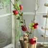 Decorative Flowers Fake Artificial For Home Decor Indoor Fruit Pomegranate Berries Bouquet Floral Garden Decoration