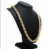 Hip Hop Rope Chain Necklace 14k Gold Plated 10mm 24 inch279y