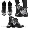 Boots Boots Autumn/Winter 2022 Fashion Women's Workwear Boots Alice In Wonderland Printed High Top Women's Flat Boots T231117