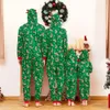 Cosplay Baby Zip Up Green Kider Renifer Costume Xmas Holiday Home Party Noś bluzę z kapturem dla dorosłych rodzinnych pasujących świątecznych piżamy 231116